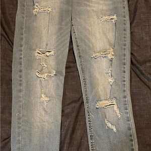 Distressed Blue Jeans